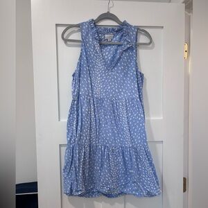 Blue and white spotted dress